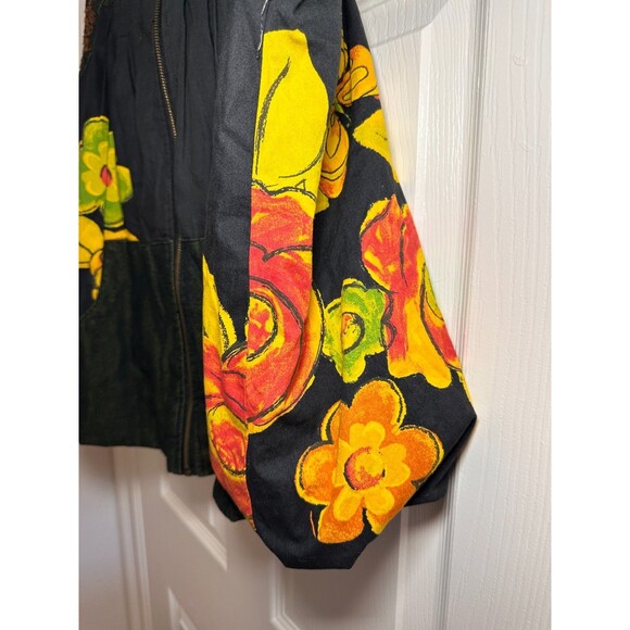 Art to Wear Vest Womens L Boho Avant Garde Hidden Hood Embroidered - Picture 10 of 10